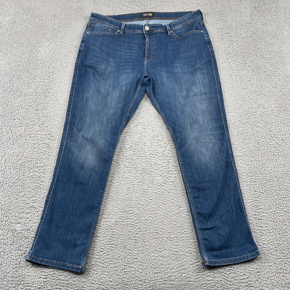 DU/ER Jeans Mens 40x32 Blue L2X Relaxed Taper Performance Coolmax Antibacterial